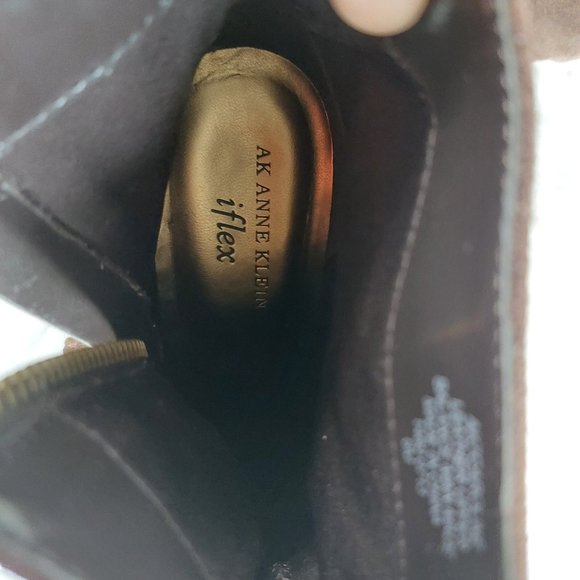 Anne Klein Iflex Caroline Women's Brown Suede Leather Ankle Tassel Zip Boot 6M - Picture 6 of 9